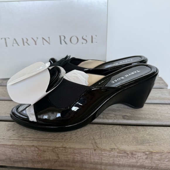 NEW Taryn Rose TR-MEGAN Black Patent Leather Women's Wedge Slip On Shoes 8 1/2 M - Picture 9 of 16